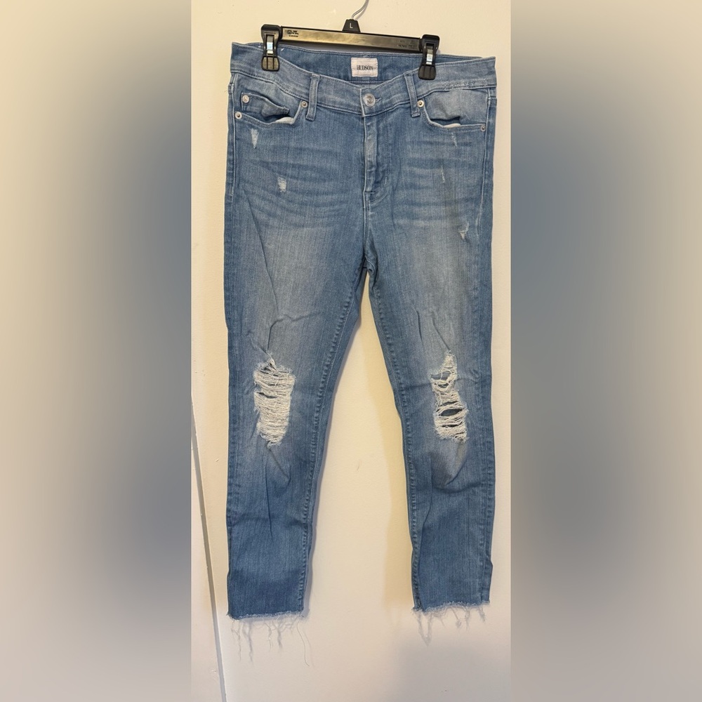 Hudson Jeans Light Blue Distressed Skinny Jeans
